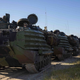 Marines with Battalion Landing Team 2nd Battalion, 8th Marine Regiment, 26th Marine Expeditionary Unit prepare for a beach raid exercise in a amphibious assault vehicle, Nov. 3, 2019.